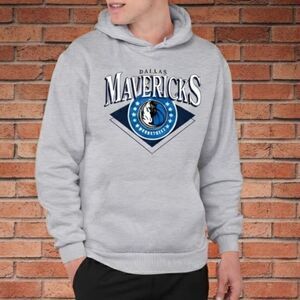 NBA Dallas Mavericks Vintage Style Distressed Graphic Gray Pullover Hoodie XL NW